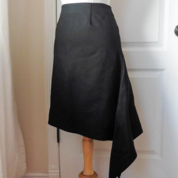 J.W. Anderson Thick Black Side Dip Skirt UK Made Medium - Picture 1 of 4